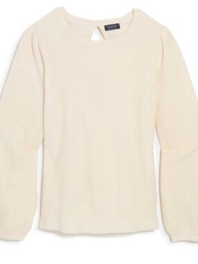 Vineyard Vines Cream Puff Sleeve Bow Back Merino Wool Blend Sweater